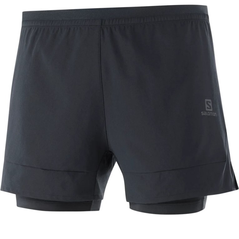 Black Salomon Cross 2in1 Men's Shorts | PH 68240I